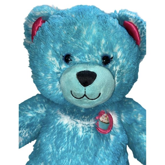 Build A Bear BAB Blue Happy Birthday Tye Dye Teddy Bear Plush Stuffed Animal 16" - Picture 4 of 9